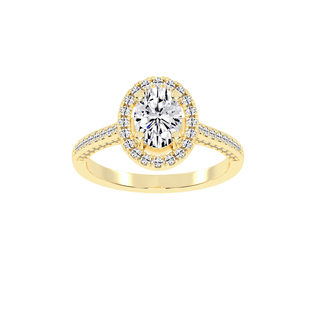 Affiancea Halo Oval Cut Engagement Lab Diamond Ring