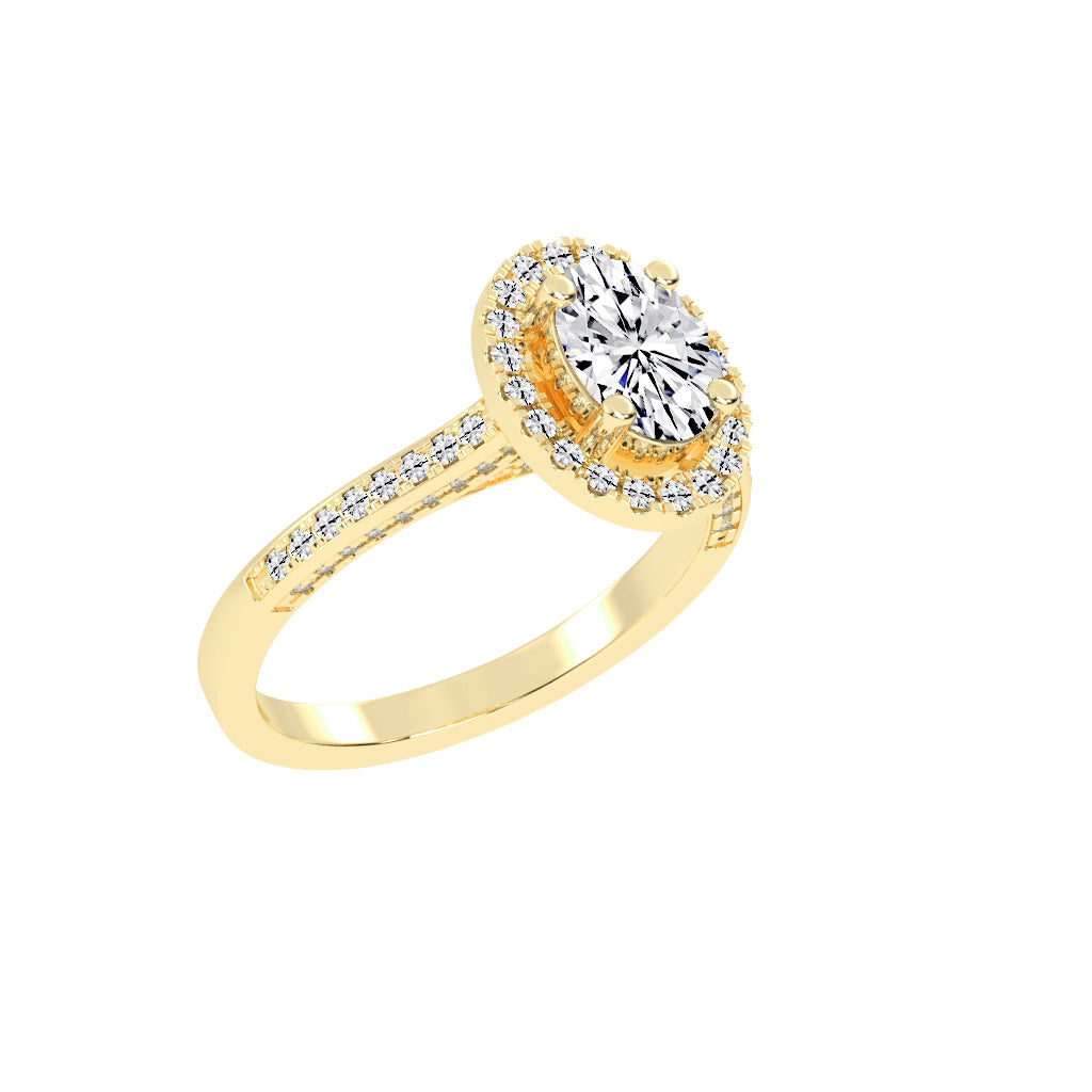 Affiancea Halo Oval Cut Engagement Lab Diamond Ring