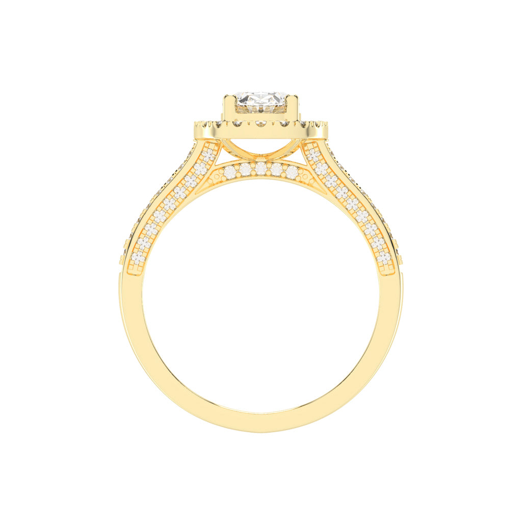 Affiancea Halo Oval Cut Engagement Lab Diamond Ring