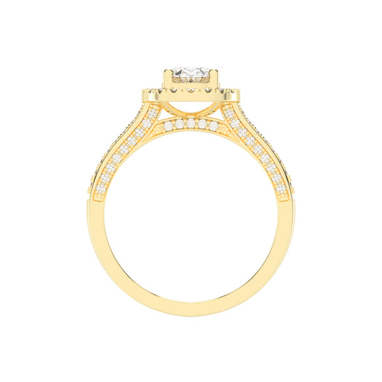 Affiancea Halo Oval Cut Engagement Lab Diamond Ring