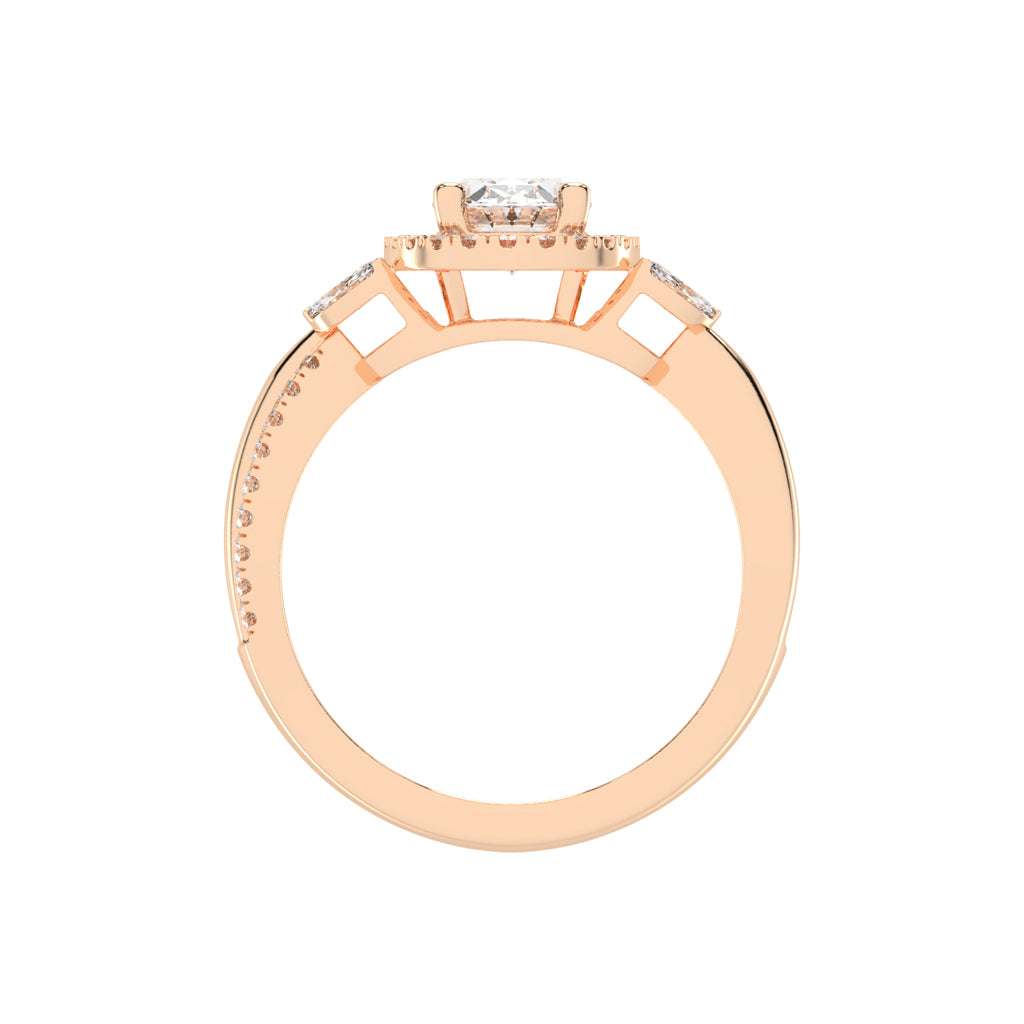 Auraleen Split Shank Oval Cut Classic Lab Diamond Ring
