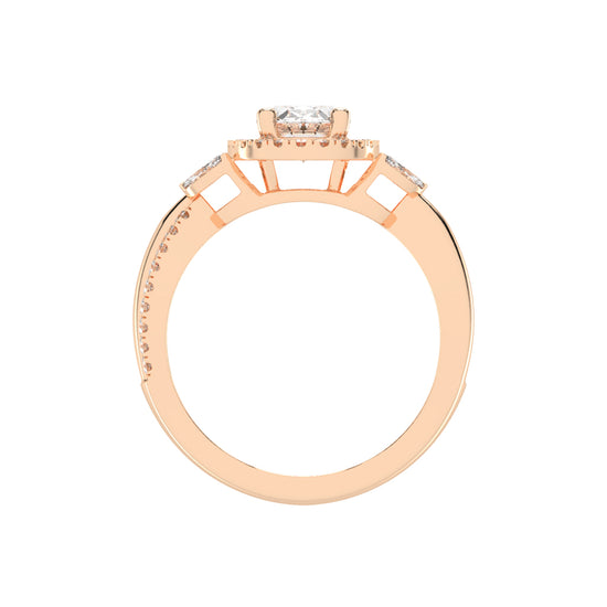 Auraleen Split Shank Oval Cut Classic Lab Diamond Ring