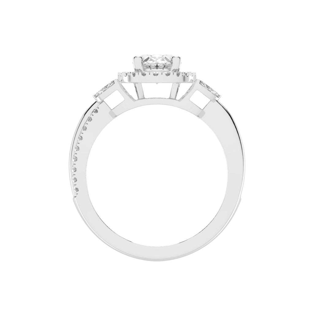 Auraleen Split Shank Oval Cut Classic Lab Diamond Ring
