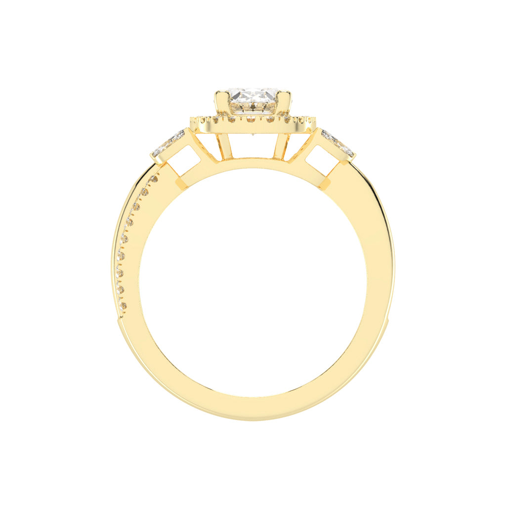 Auraleen Split Shank Oval Cut Classic Lab Diamond Ring