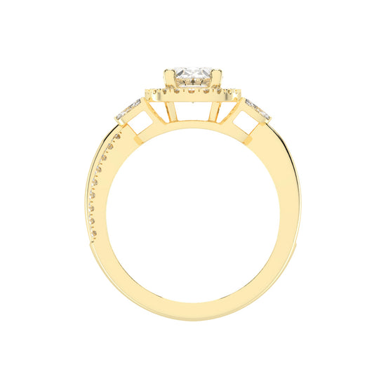 Auraleen Split Shank Oval Cut Classic Lab Diamond Ring