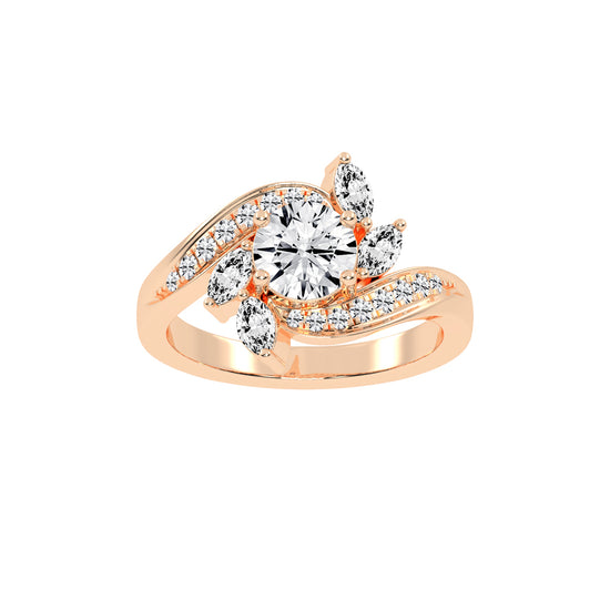 Diamovelle Bypass Round Lab Diamond Ring