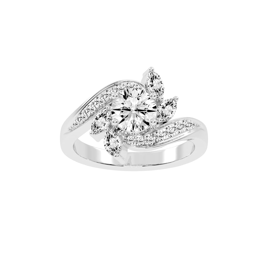 Diamovelle Bypass Round Lab Diamond Ring