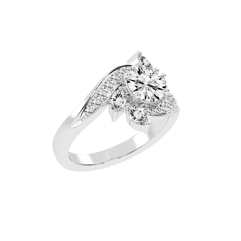 Diamovelle Bypass Round Lab Diamond Ring