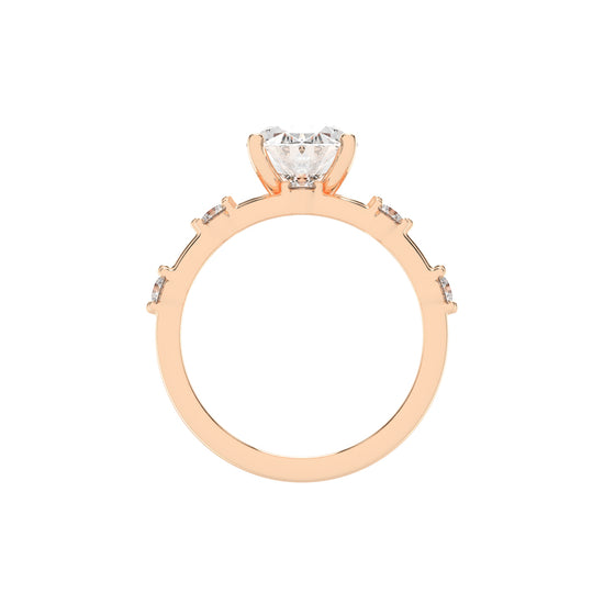 Sidenity Oval Cut Sides Stone Lab Diamond Ring