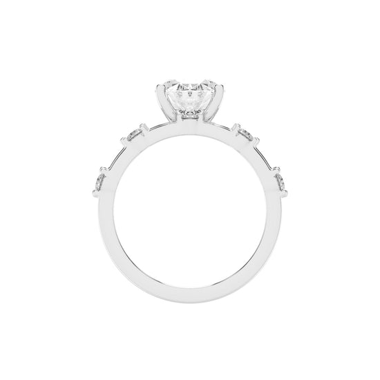 Sidenity Oval Cut Sides Stone Lab Diamond Ring