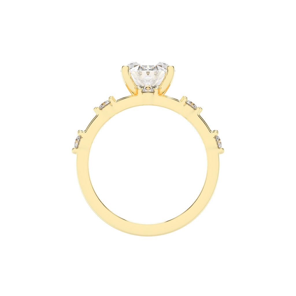 Sidenity Oval Cut Sides Stone Lab Diamond Ring