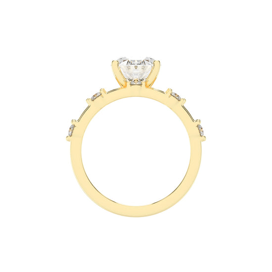 Sidenity Oval Cut Sides Stone Lab Diamond Ring