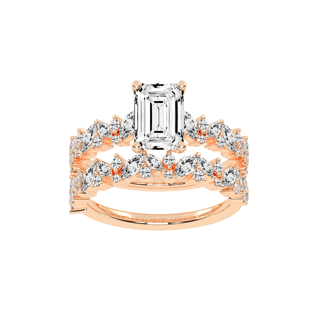 Diamora Bezel Emerald Cut Classic Lab Diamond Ring