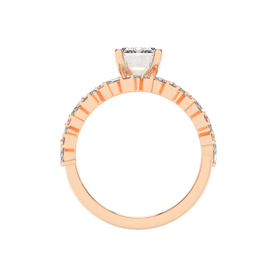 Diamora Bezel Emerald Cut Classic Lab Diamond Ring