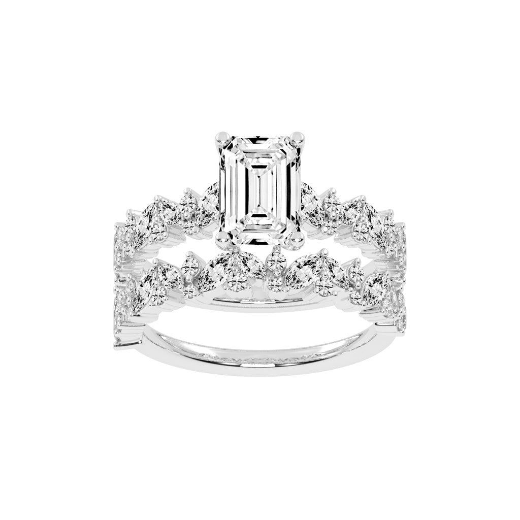 Diamora Bezel Emerald Cut Classic Lab Diamond Ring