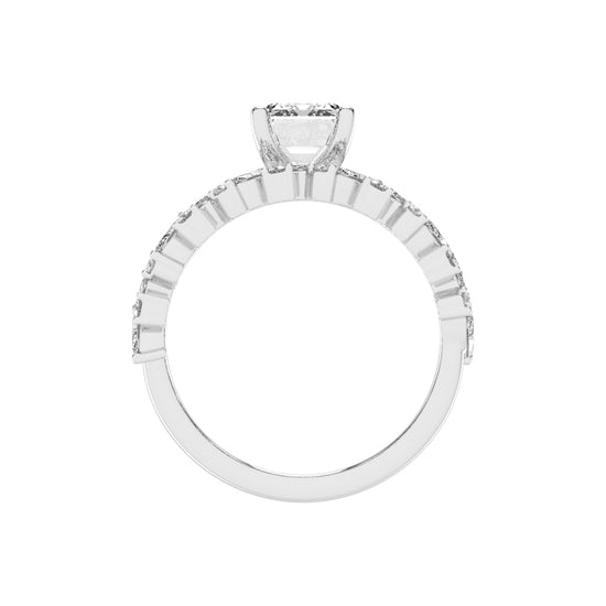 Diamora Bezel Emerald Cut Classic Lab Diamond Ring