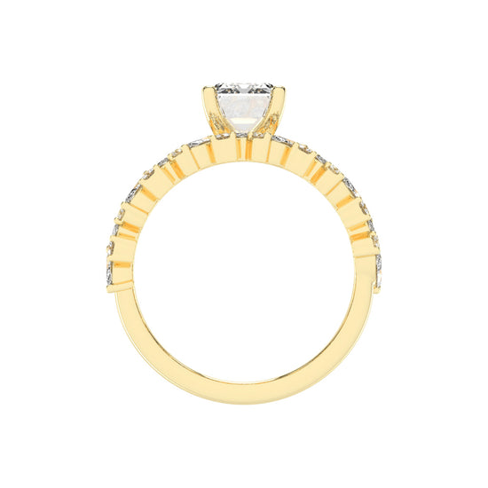 Diamora Bezel Emerald Cut Classic Lab Diamond Ring