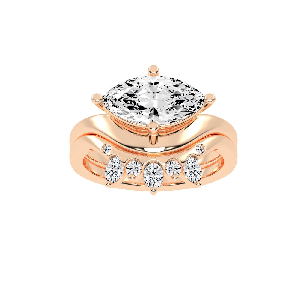Veridia Thread Shank Marquise Cut Lab Diamond Ring