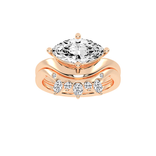 Veridia Thread Shank Marquise Cut Lab Diamond Ring