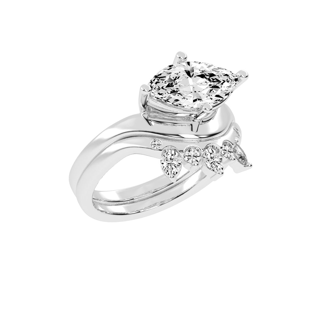 Veridia Thread Shank Marquise Cut Lab Diamond Ring