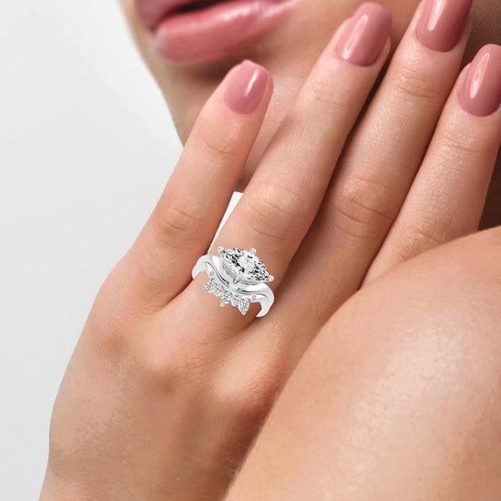 Veridia Thread Shank Marquise Cut Lab Diamond Ring