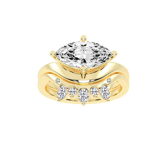 Veridia Thread Shank Marquise Cut Lab Diamond Ring