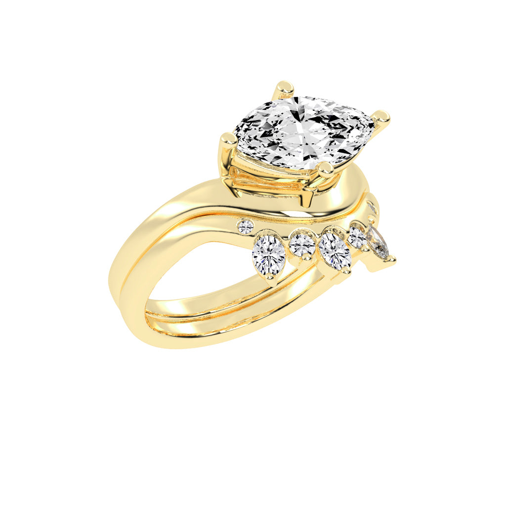 Veridia Thread Shank Marquise Cut Lab Diamond Ring