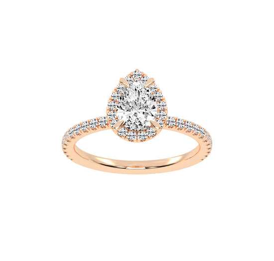 Lumihalo Pear Shape Halo Lab Diamond Ring
