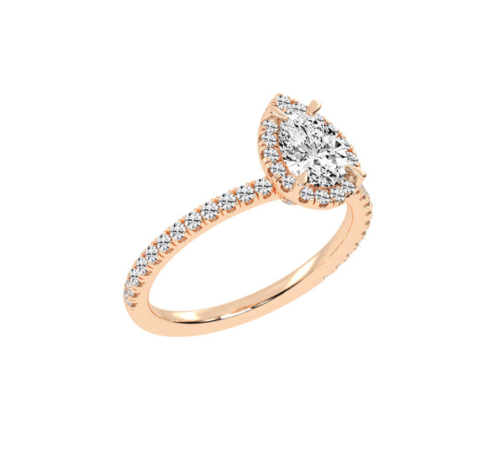 Lumihalo Pear Shape Halo Lab Diamond Ring