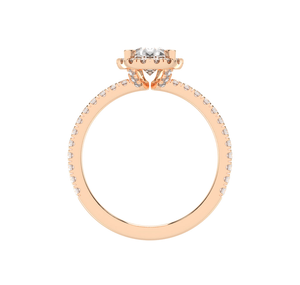 Lumihalo Pear Shape Halo Lab Diamond Ring