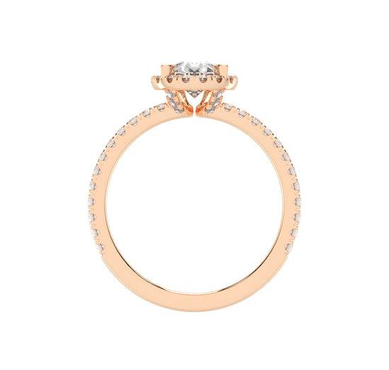 Lumihalo Pear Shape Halo Lab Diamond Ring