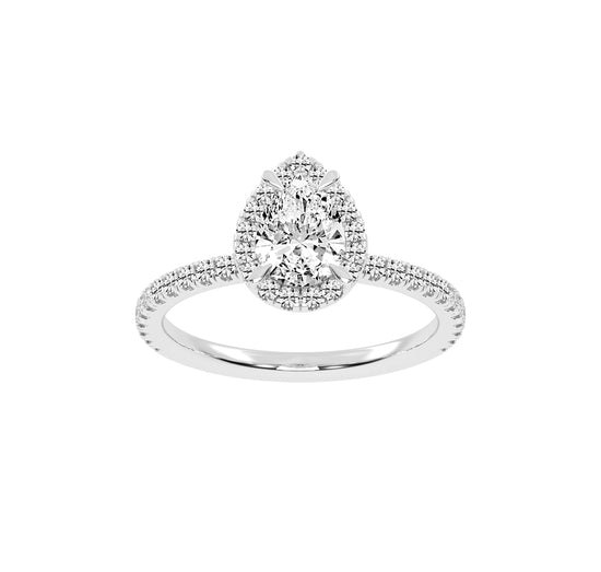 Lumihalo Pear Shape Halo Lab Diamond Ring