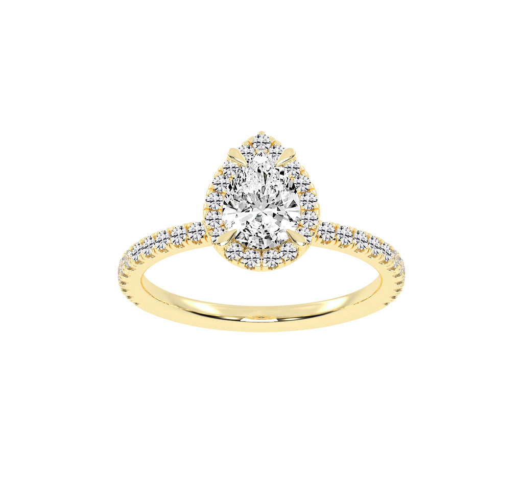Lumihalo Pear Shape Halo Lab Diamond Ring