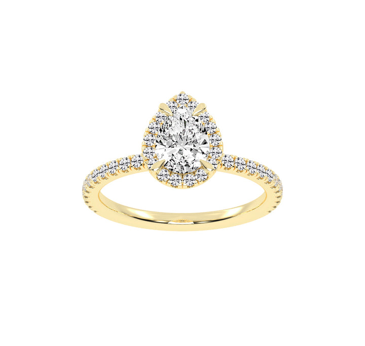 Lumihalo Pear Shape Halo Lab Diamond Ring