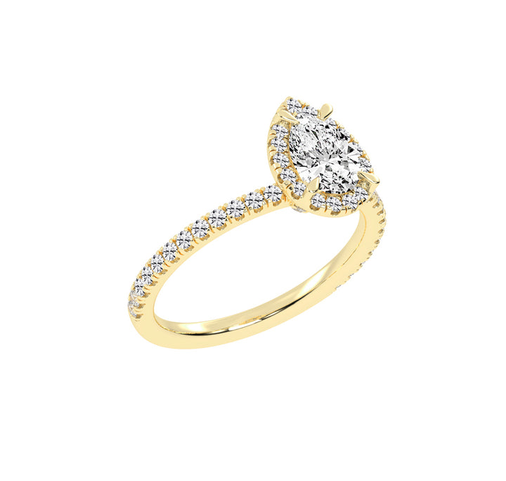 Lumihalo Pear Shape Halo Lab Diamond Ring