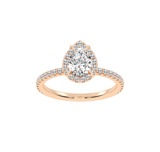 Lumihalo Pear Shape Halo Lab Diamond Ring