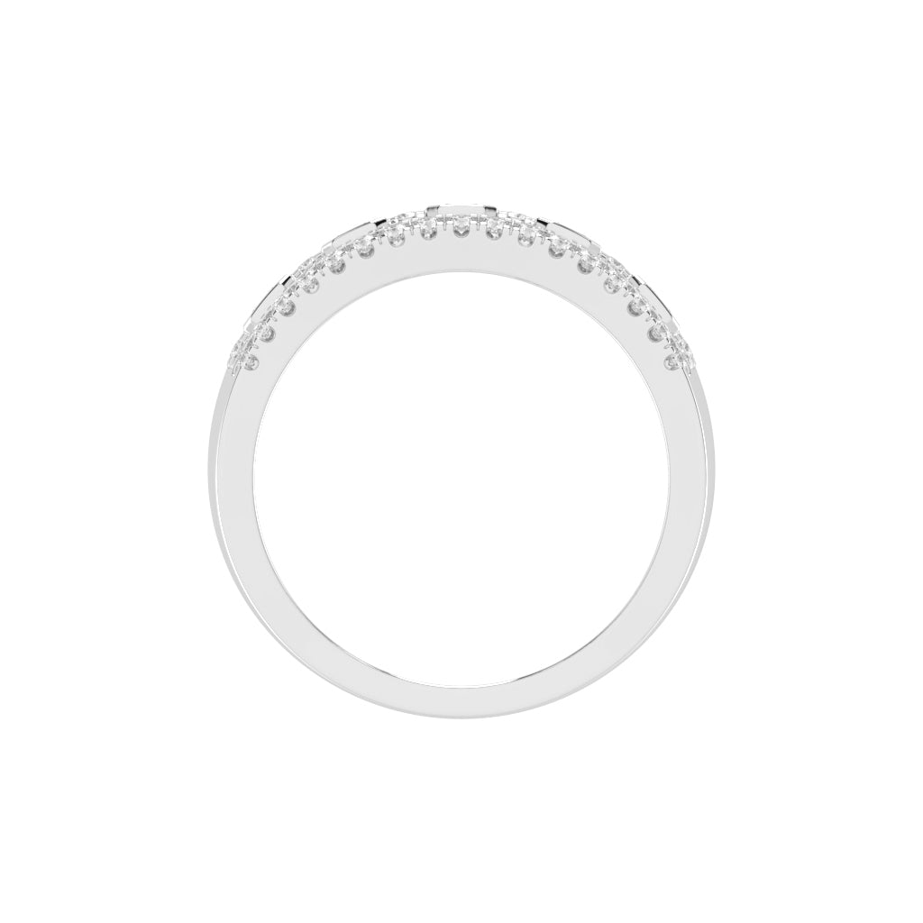 Oralune Bezel Set Emerald Cut Eternity Lab Diamond Ring