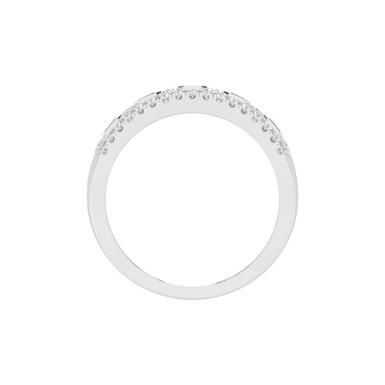 Oralune Bezel Set Emerald Cut Eternity Lab Diamond Ring