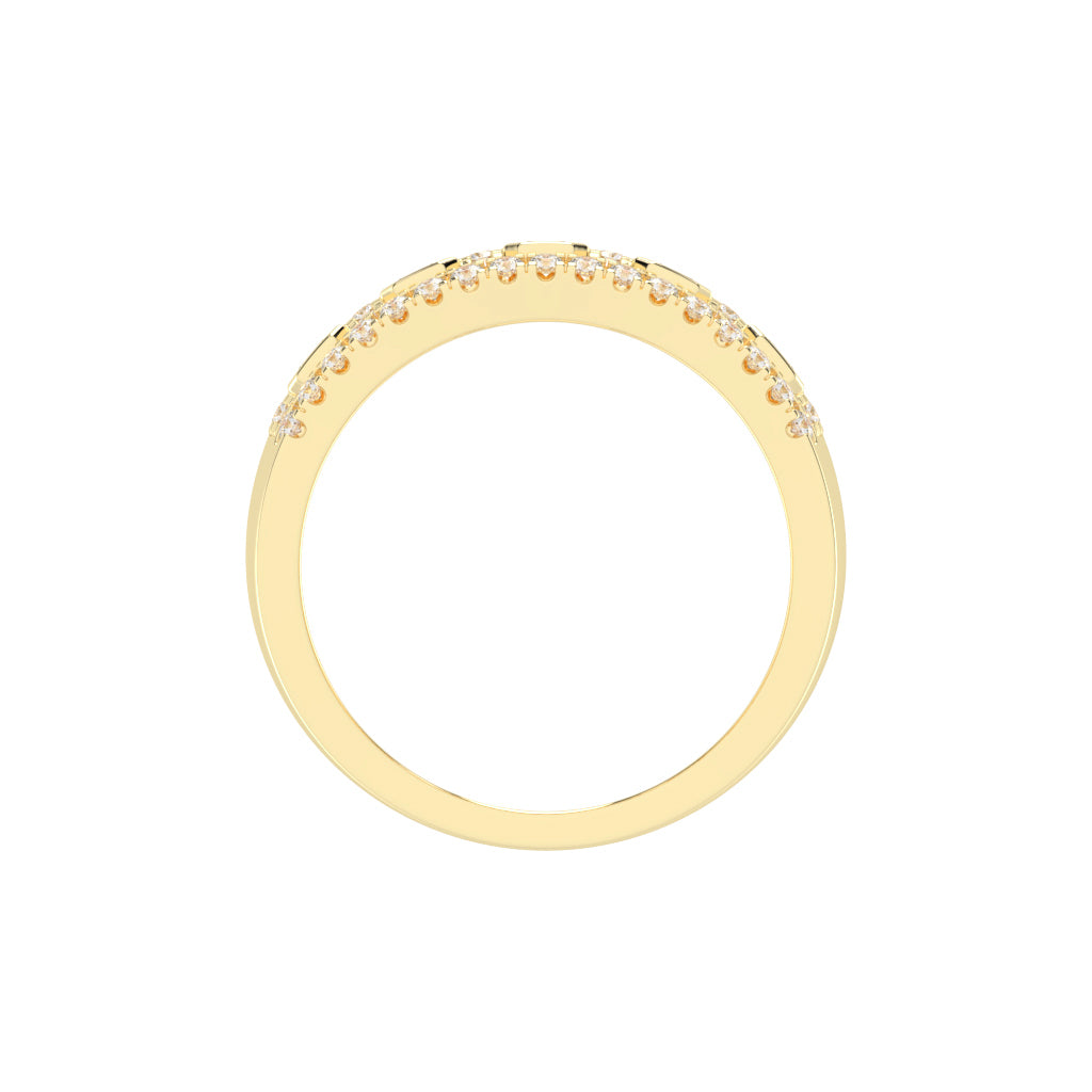 Oralune Bezel Set Emerald Cut Eternity Lab Diamond Ring