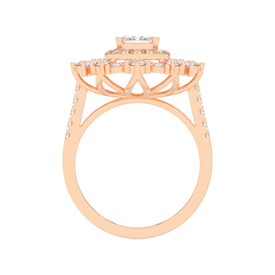 Luxivia Emerald Shape Cut Diamond Ring