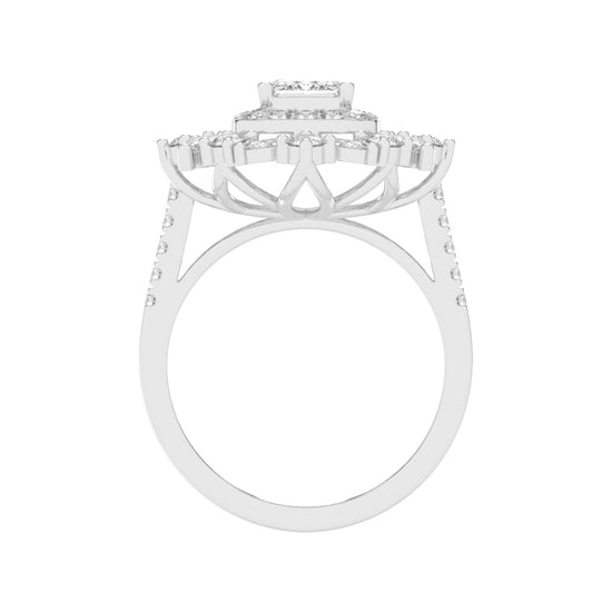 Luxivia Emerald Shape Cut Diamond Ring