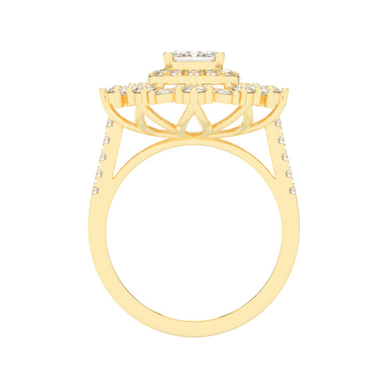 Luxivia Emerald Shape Cut Diamond Ring