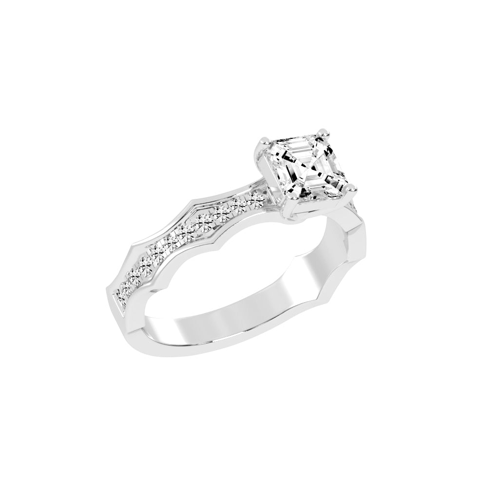 Embraceva Gizele Tapred Emerald Cut Lab Diamond Ring