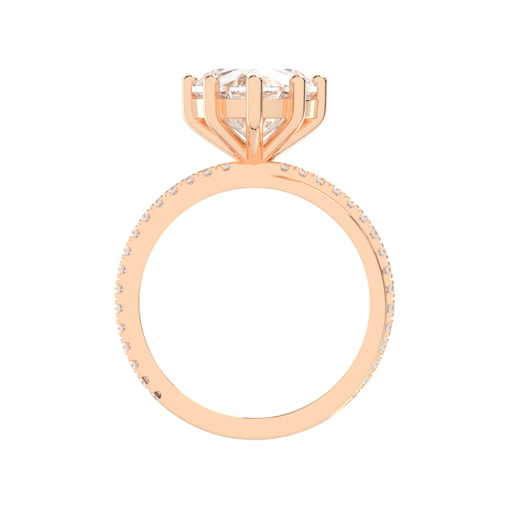 Boundelle Heart Cut Engagement Lab Diamond Ring