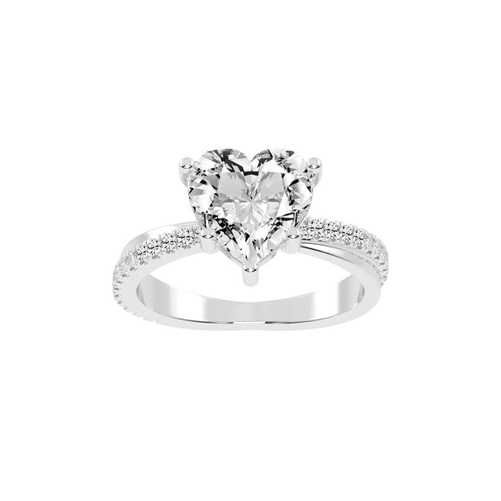 Boundelle Heart Cut Engagement Lab Diamond Ring