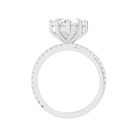 Boundelle Heart Cut Engagement Lab Diamond Ring