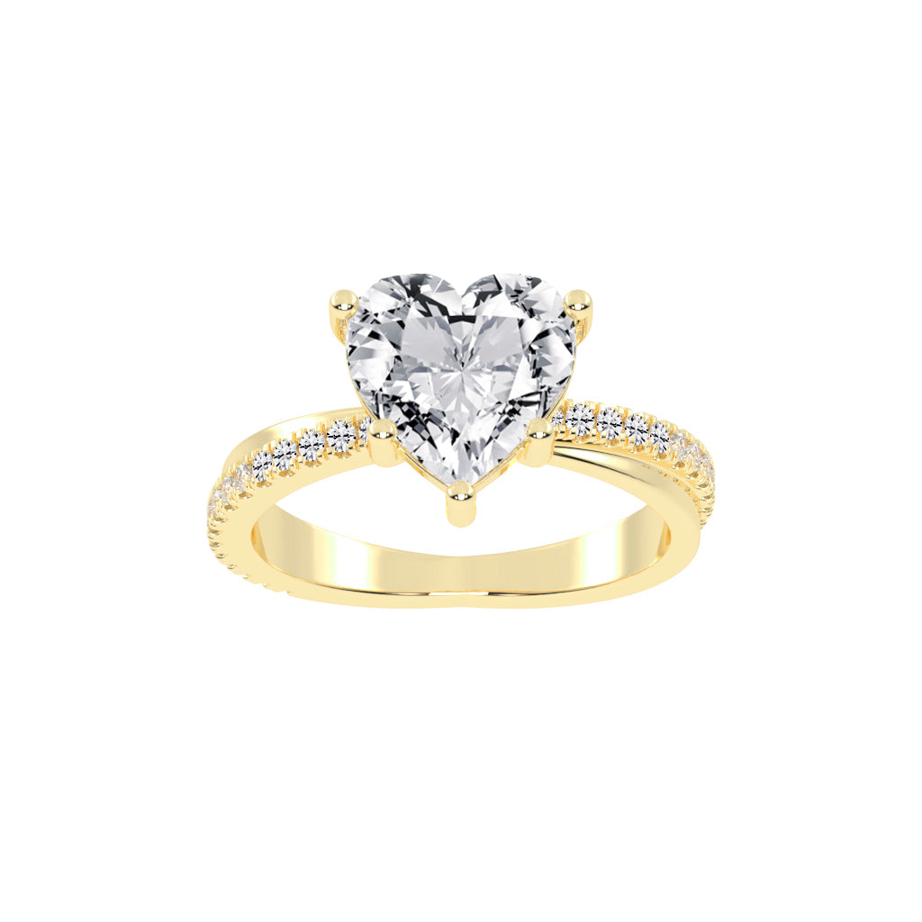Boundelle Heart Cut Engagement Lab Diamond Ring