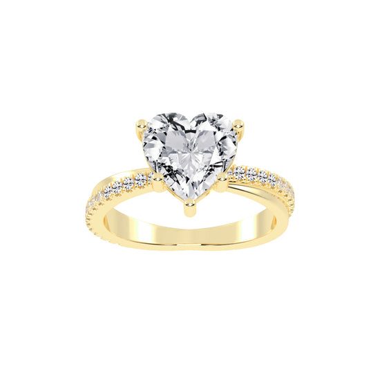 Boundelle Heart Cut Engagement Lab Diamond Ring