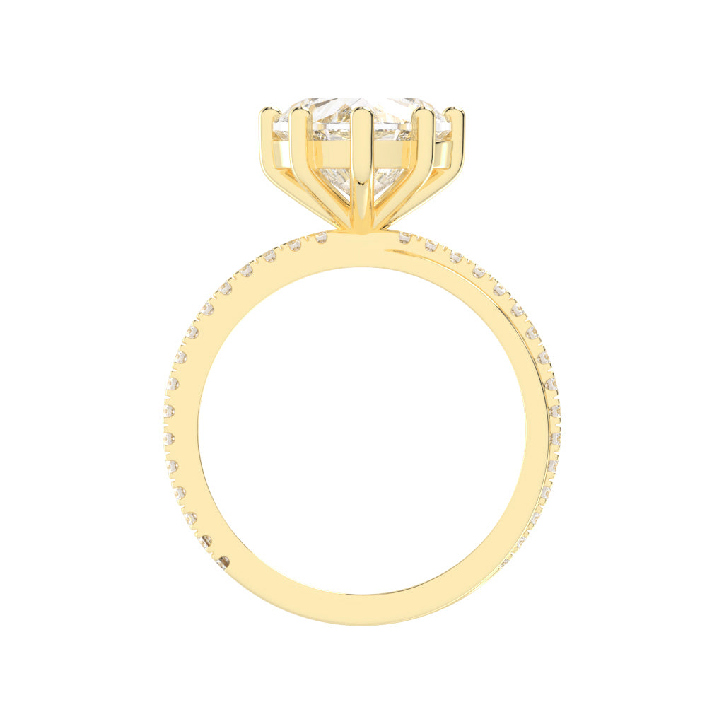 Boundelle Heart Cut Engagement Lab Diamond Ring