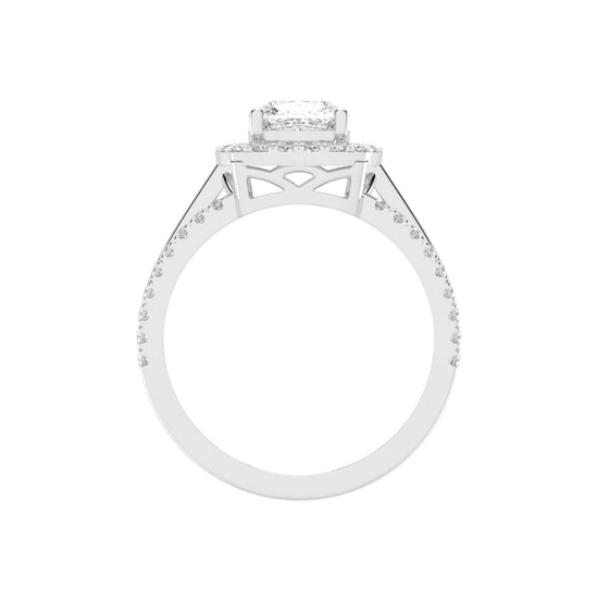 Halysia Cushion Cut Halo Lab Diamond Ring